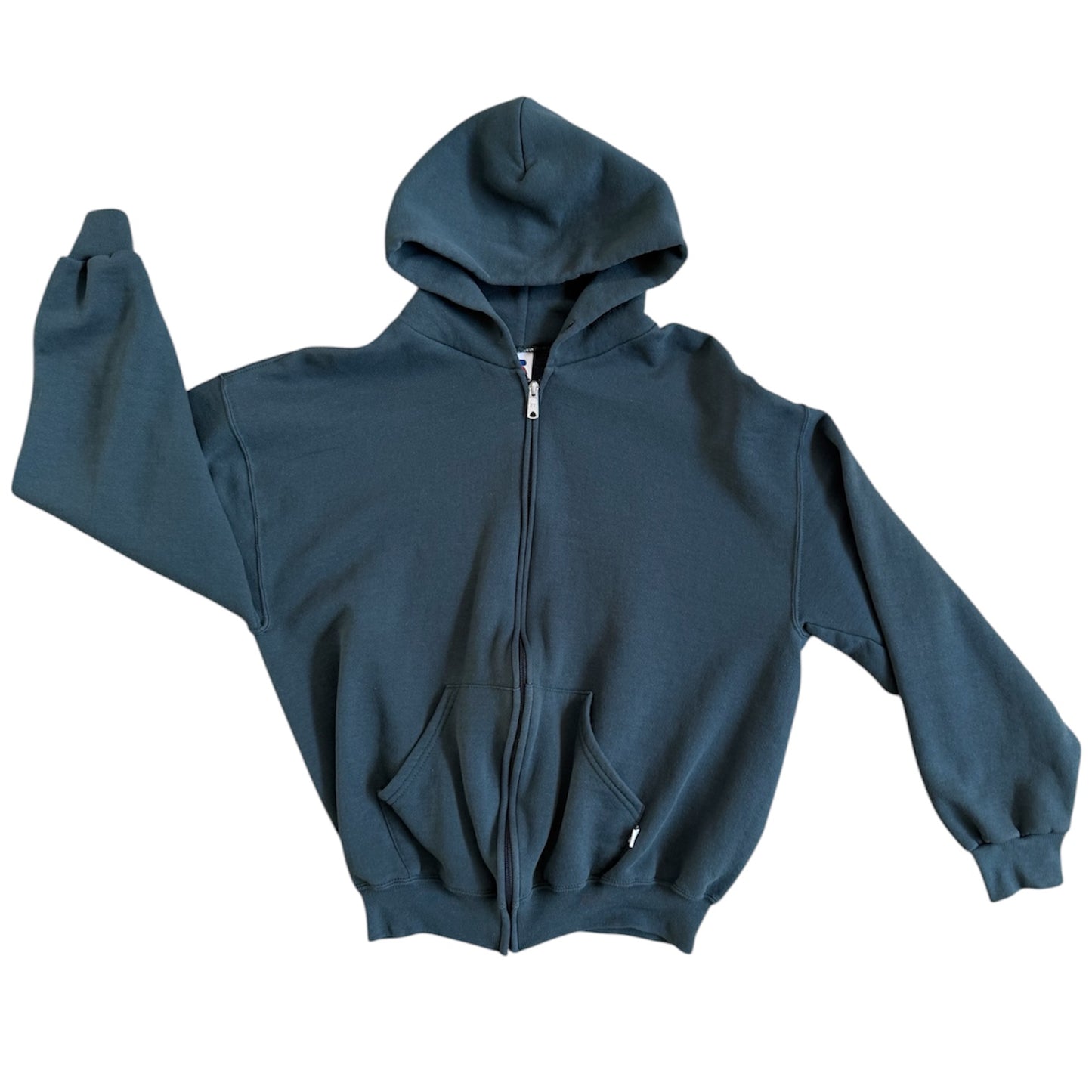 1990s Russell Olive Zip-Up Hoodie