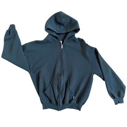 1990s Russell Olive Zip-Up Hoodie
