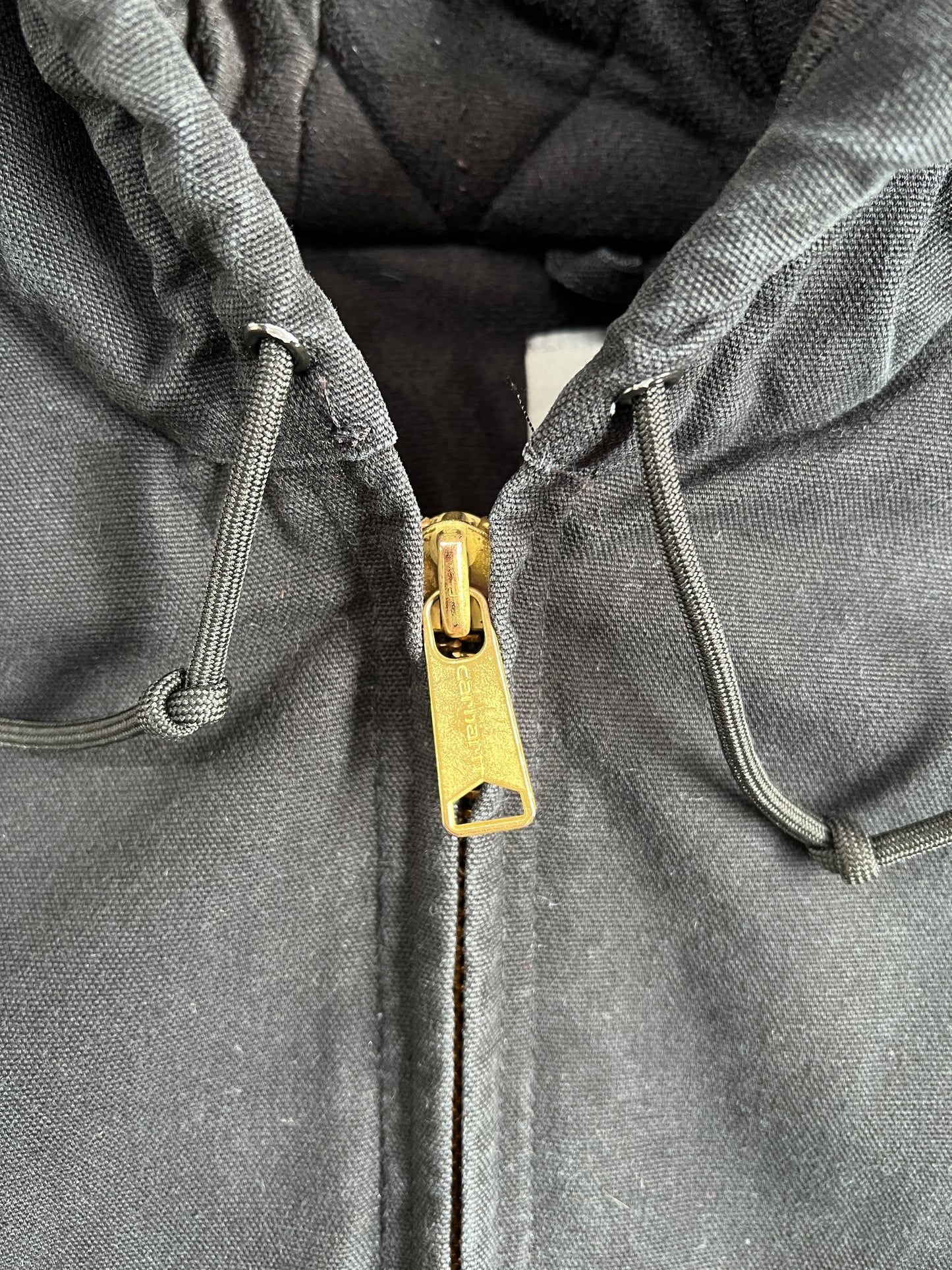 2010s Faded Carhartt Black Hooded Zip Up