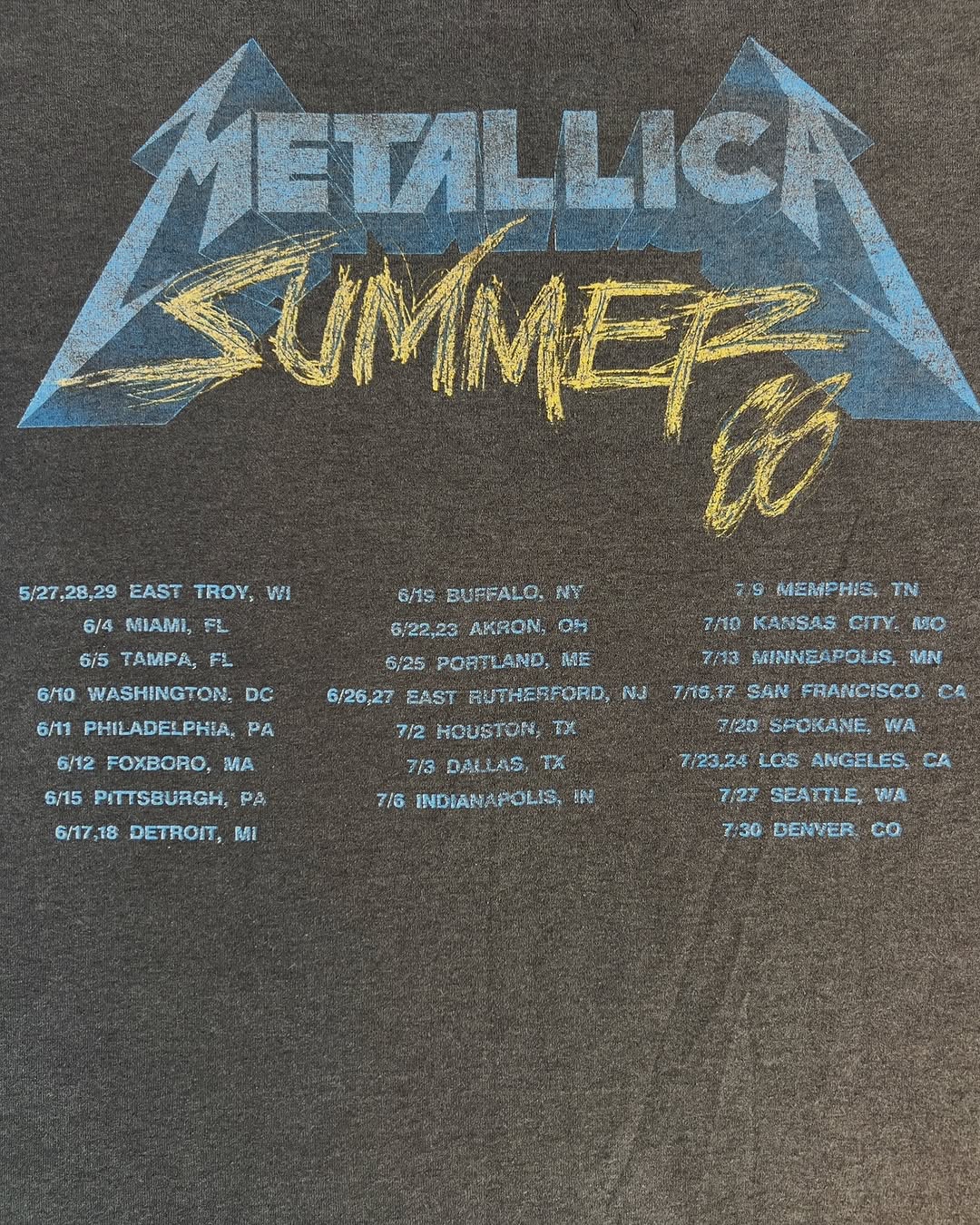 1980s Metallica "Damaged Justice" Tour Band Tee