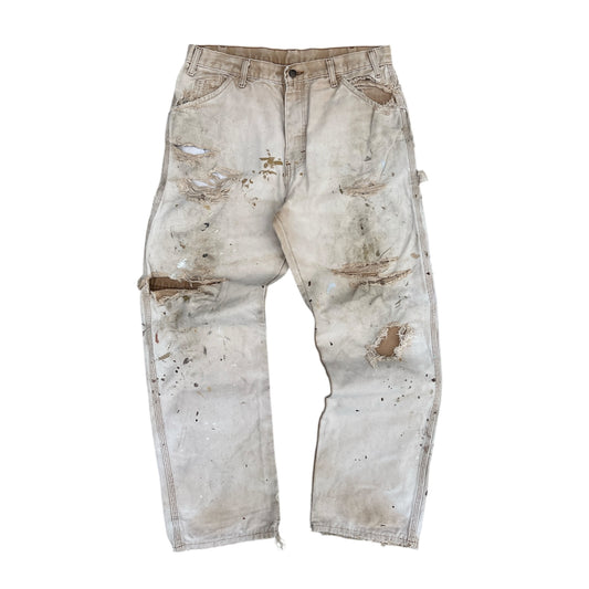 1990s Vintage Thrashed Tan Dickies Work Pants