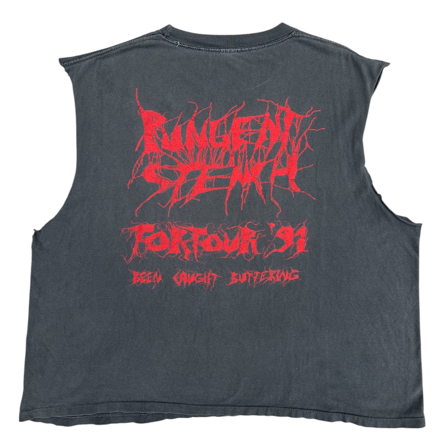 1990s Pungent Stench "Been Caught Buttering" Cutoff Band Tee