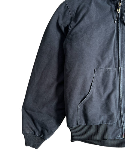 2010s Faded Carhartt Black Hooded Zip Up